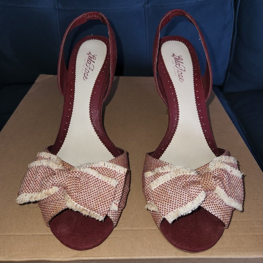 Plum color sling back heels